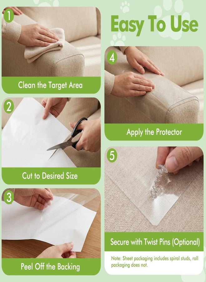 PTAZSCTC Anti-Cat Scratch Furniture Protector, Single-Sided Sticky Couch Protector for Cats Claws,Cat Scratch Deterrent for Furniture Door,Cat Scratch Furniture Protectors,Cat Accessories(196.85" x 11.81" ) - Image 4